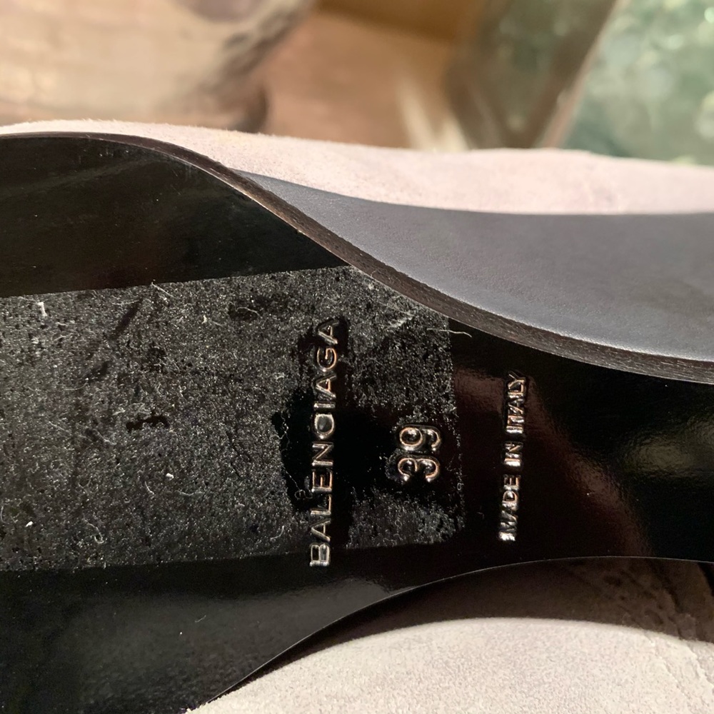 BALENCIAGA Gray Suede Booties - Picture 9 of 13